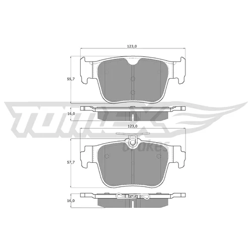 Sada brzdových platničiek kotúčovej brzdy TOMEX Brakes TX 60-10