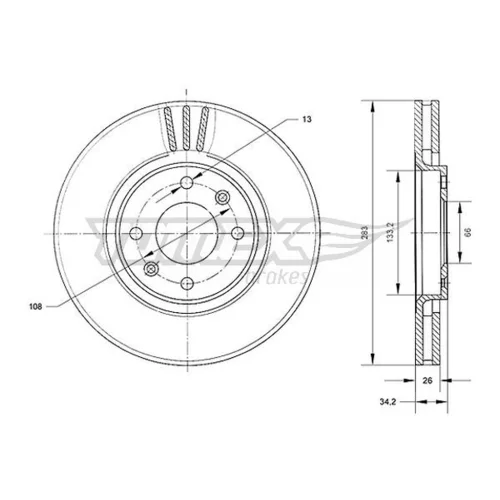 Brzdový kotúč TOMEX Brakes TX 70-24