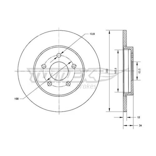 Brzdový kotúč TOMEX Brakes TX 70-53