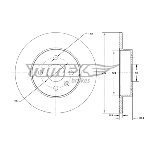 Brzdový kotúč TOMEX Brakes TX 71-63