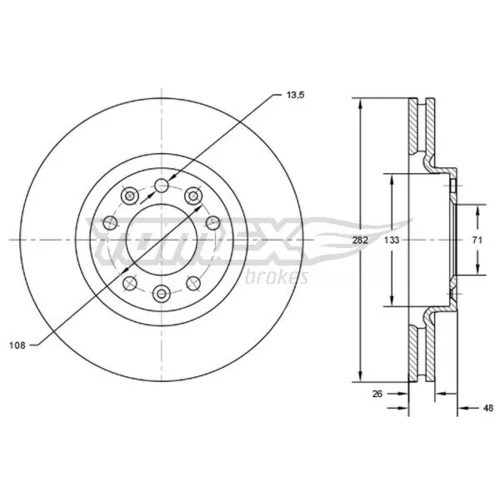 Brzdový kotúč TOMEX Brakes TX 72-24