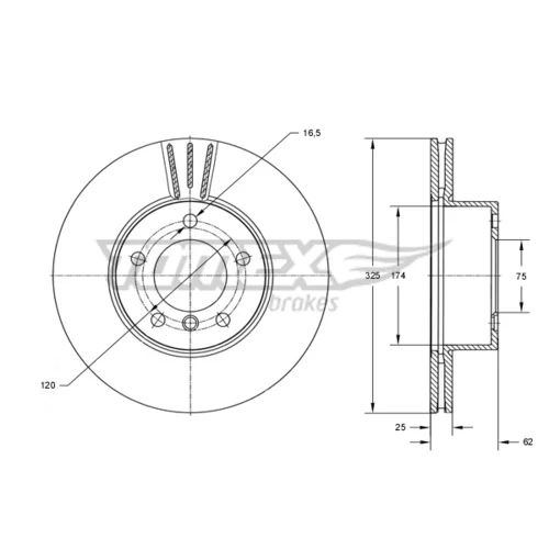 Brzdový kotúč TOMEX Brakes TX 74-02