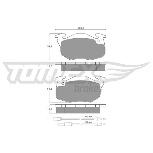 Sada brzdových platničiek kotúčovej brzdy TOMEX Brakes TX 10-341