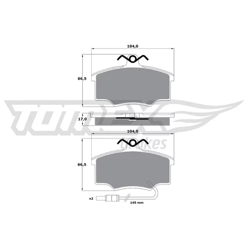 Sada brzdových platničiek kotúčovej brzdy TOMEX Brakes TX 10-581