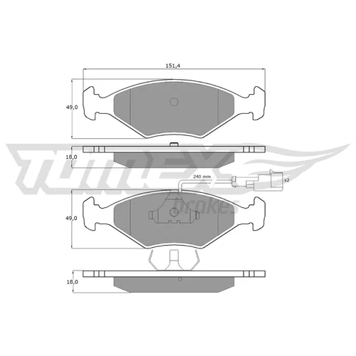 Sada brzdových platničiek kotúčovej brzdy TOMEX Brakes TX 10-791