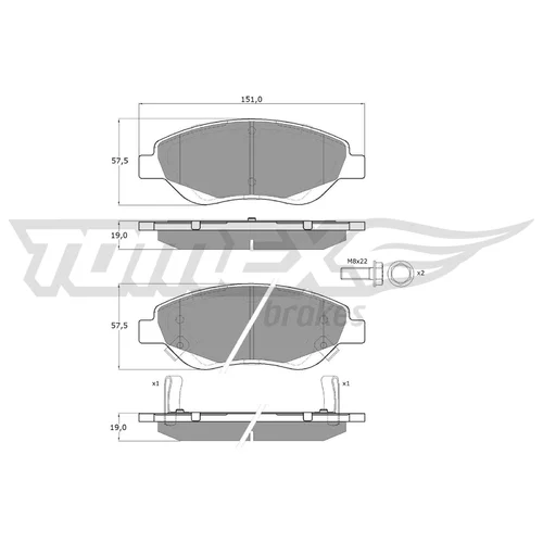 Sada brzdových platničiek kotúčovej brzdy TOMEX Brakes TX 12-501