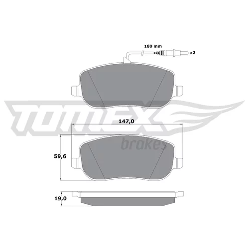 Sada brzdových platničiek kotúčovej brzdy TOMEX Brakes TX 13-34