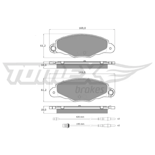 Sada brzdových platničiek kotúčovej brzdy TOMEX Brakes TX 13-37