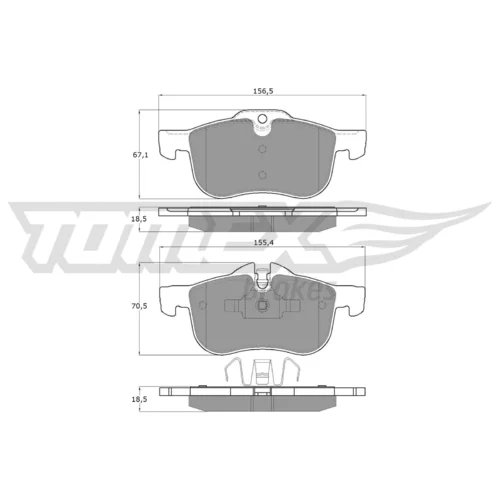 Sada brzdových platničiek kotúčovej brzdy TOMEX Brakes TX 13-55
