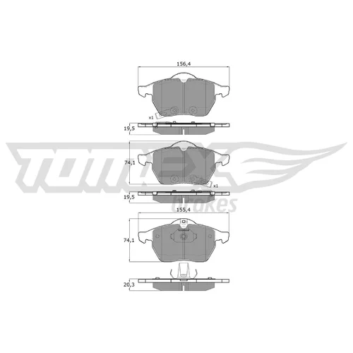 Sada brzdových platničiek kotúčovej brzdy TOMEX Brakes TX 13-57