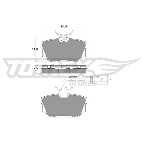 Sada brzdových platničiek kotúčovej brzdy TOMEX Brakes TX 13-901