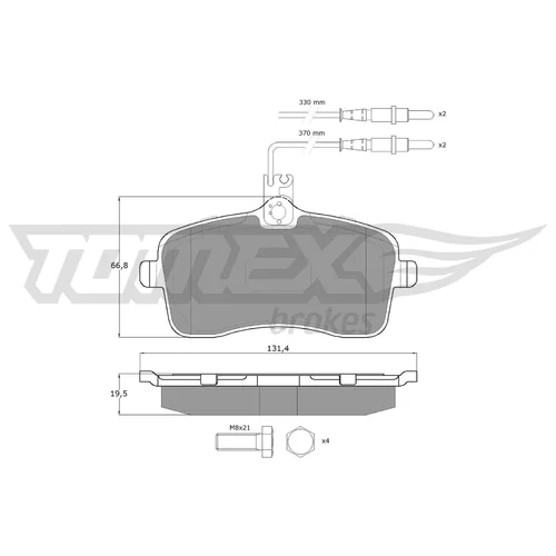 Sada brzdových platničiek kotúčovej brzdy TOMEX Brakes TX 14-67