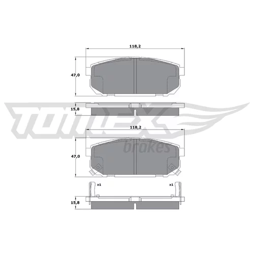 Sada brzdových platničiek kotúčovej brzdy TOMEX Brakes TX 14-95