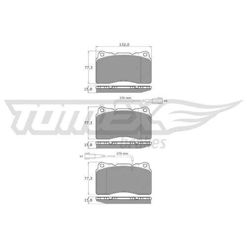 Sada brzdových platničiek kotúčovej brzdy TOMEX Brakes TX 15-88