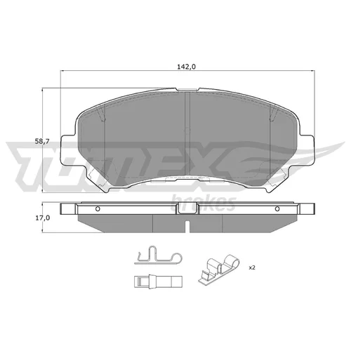 Sada brzdových platničiek kotúčovej brzdy TOMEX Brakes TX 15-97