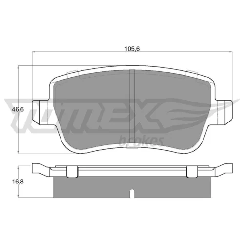 Sada brzdových platničiek kotúčovej brzdy TOMEX Brakes TX 16-74