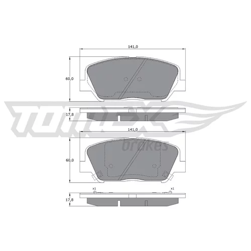 Sada brzdových platničiek kotúčovej brzdy TOMEX Brakes TX 17-01