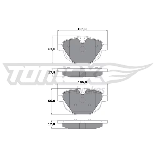 Sada brzdových platničiek kotúčovej brzdy TOMEX Brakes TX 17-34