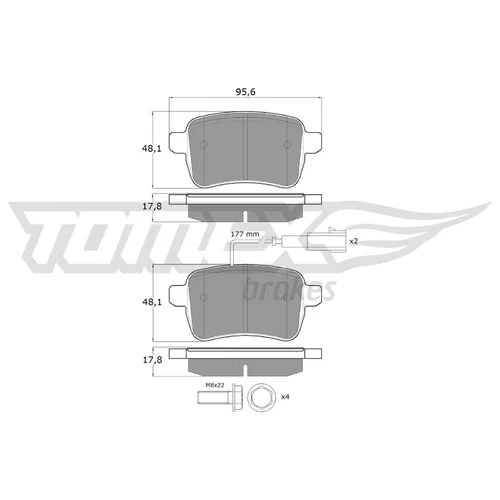 Sada brzdových platničiek kotúčovej brzdy TOMEX Brakes TX 17-941