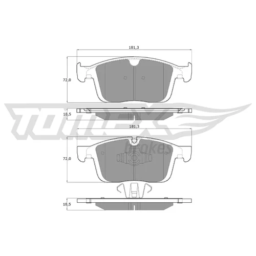 Sada brzdových platničiek kotúčovej brzdy TOMEX Brakes TX 18-85