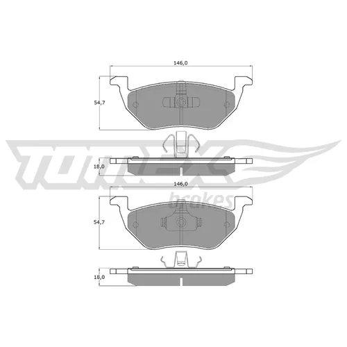 Sada brzdových platničiek kotúčovej brzdy TOMEX Brakes TX 18-95