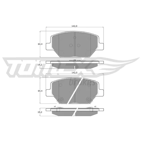 Sada brzdových platničiek kotúčovej brzdy TOMEX Brakes TX 19-10