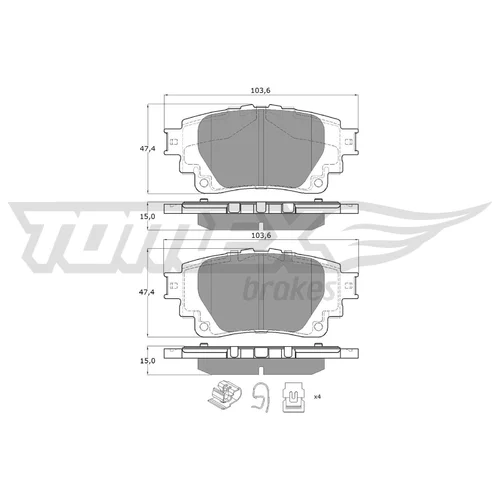 Sada brzdových platničiek kotúčovej brzdy TOMEX Brakes TX 19-81