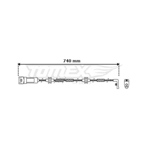 Výstražný kontakt opotrebenia brzdového obloženia TOMEX Brakes TX 30-33