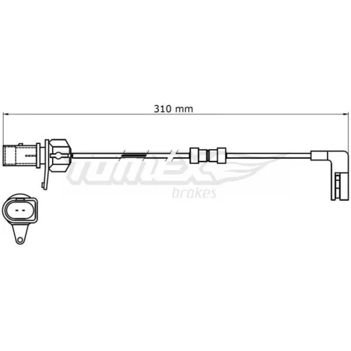 Výstražný kontakt opotrebenia brzdového obloženia TOMEX Brakes TX 31-39