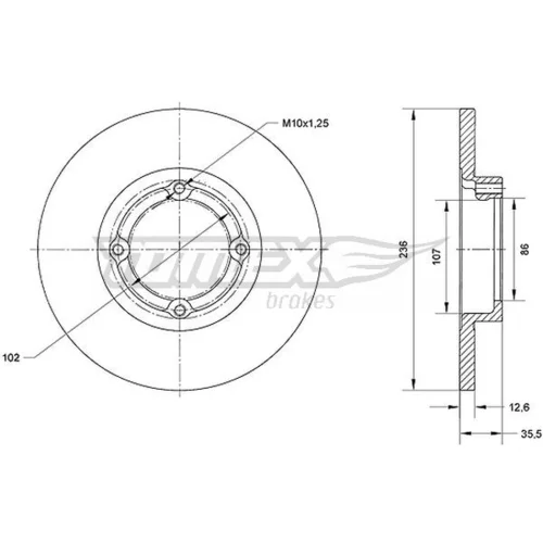 Brzdový kotúč TOMEX Brakes TX 70-33