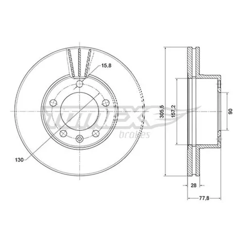 Brzdový kotúč TOMEX Brakes TX 70-91