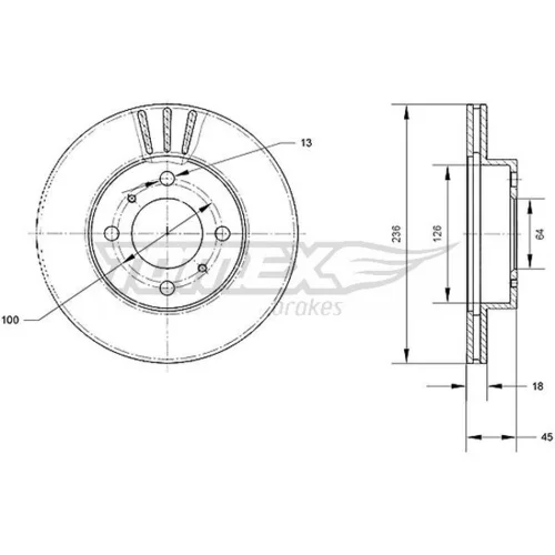 Brzdový kotúč TOMEX Brakes TX 70-98