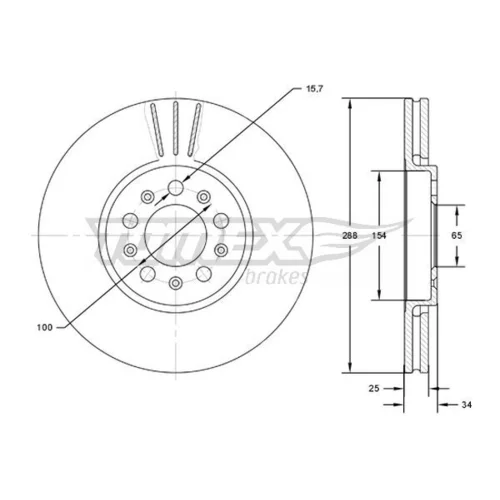 Brzdový kotúč TOMEX Brakes TX 72-04