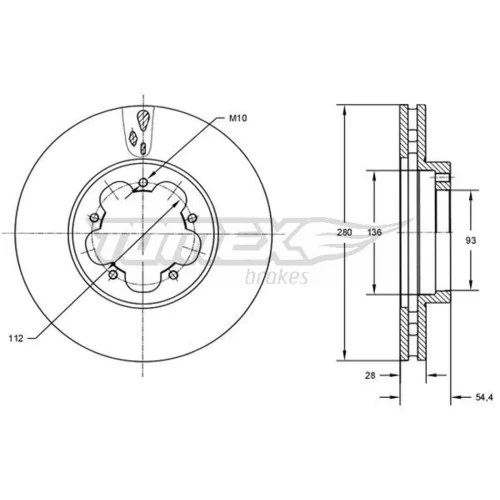 Brzdový kotúč TOMEX Brakes TX 72-84