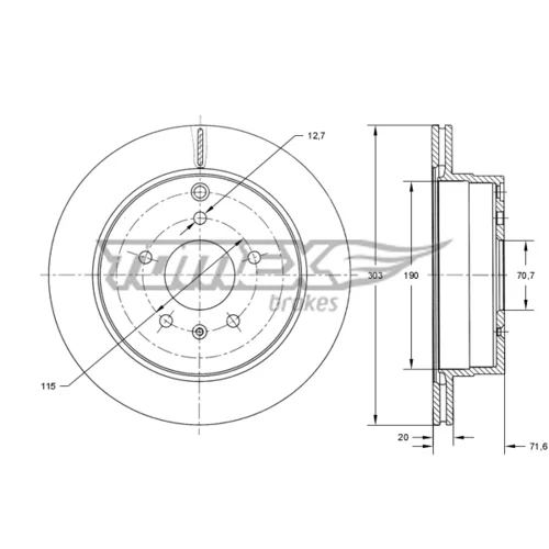 Brzdový kotúč TOMEX Brakes TX 73-71