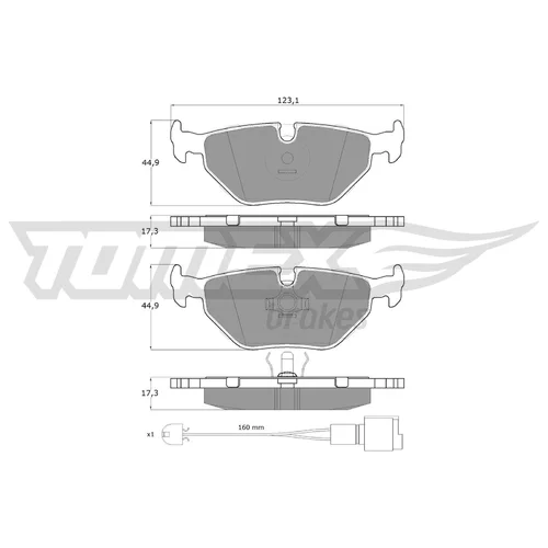 Sada brzdových platničiek kotúčovej brzdy TOMEX Brakes TX 10-701