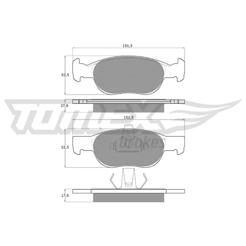 Sada brzdových platničiek kotúčovej brzdy TOMEX Brakes TX 10-71