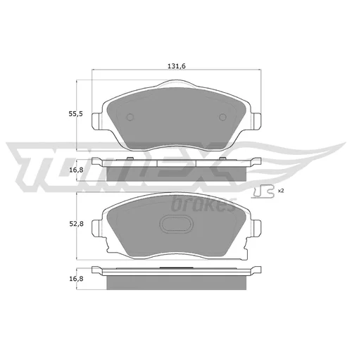 Sada brzdových platničiek kotúčovej brzdy TOMEX Brakes TX 12-19