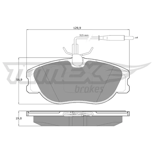 Sada brzdových platničiek kotúčovej brzdy TOMEX Brakes TX 12-442