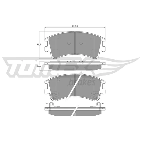 Sada brzdových platničiek kotúčovej brzdy TOMEX Brakes TX 13-03