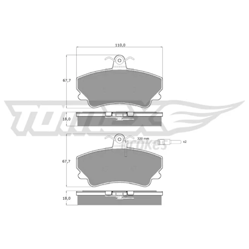 Sada brzdových platničiek kotúčovej brzdy TOMEX Brakes TX 13-48