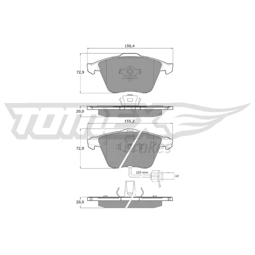 Sada brzdových platničiek kotúčovej brzdy TOMEX Brakes TX 14-23