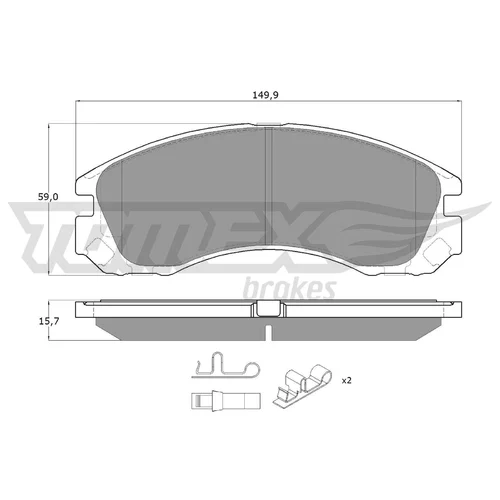 Sada brzdových platničiek kotúčovej brzdy TOMEX Brakes TX 14-60