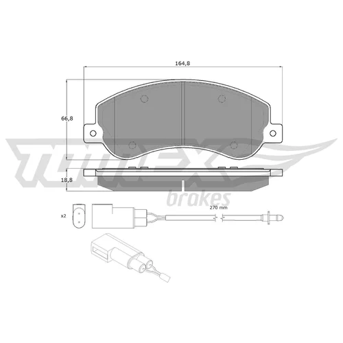 Sada brzdových platničiek kotúčovej brzdy TOMEX Brakes TX 14-77