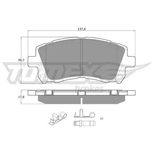 Sada brzdových platničiek kotúčovej brzdy TOMEX Brakes TX 15-45