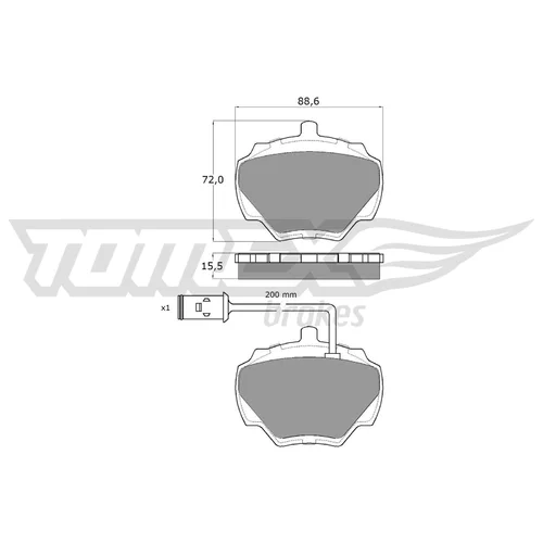 Sada brzdových platničiek kotúčovej brzdy TOMEX Brakes TX 15-50