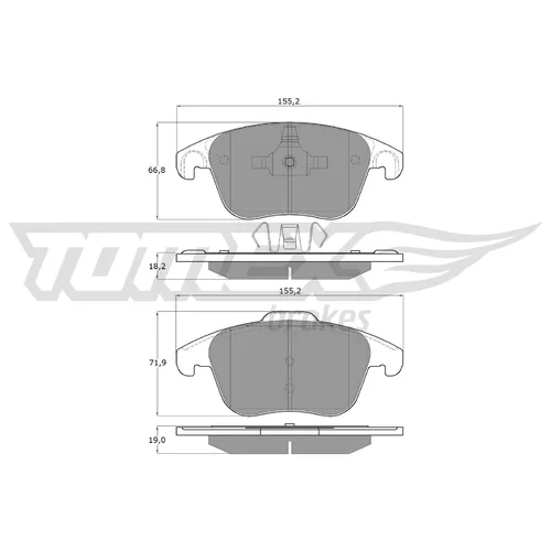 Sada brzdových platničiek kotúčovej brzdy TOMEX Brakes TX 15-93