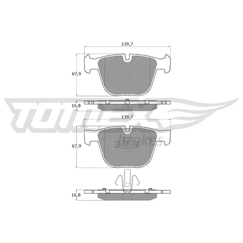 Sada brzdových platničiek kotúčovej brzdy TOMEX Brakes TX 16-67