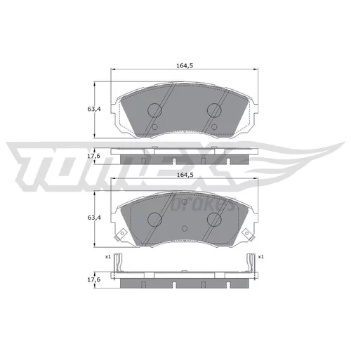 Sada brzdových platničiek kotúčovej brzdy TOMEX Brakes TX 17-49