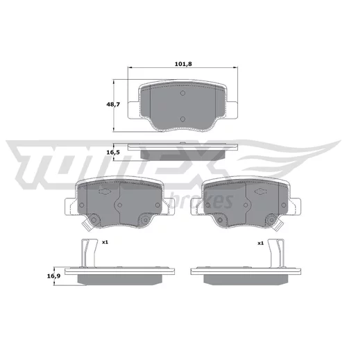 Sada brzdových platničiek kotúčovej brzdy TOMEX Brakes TX 17-58
